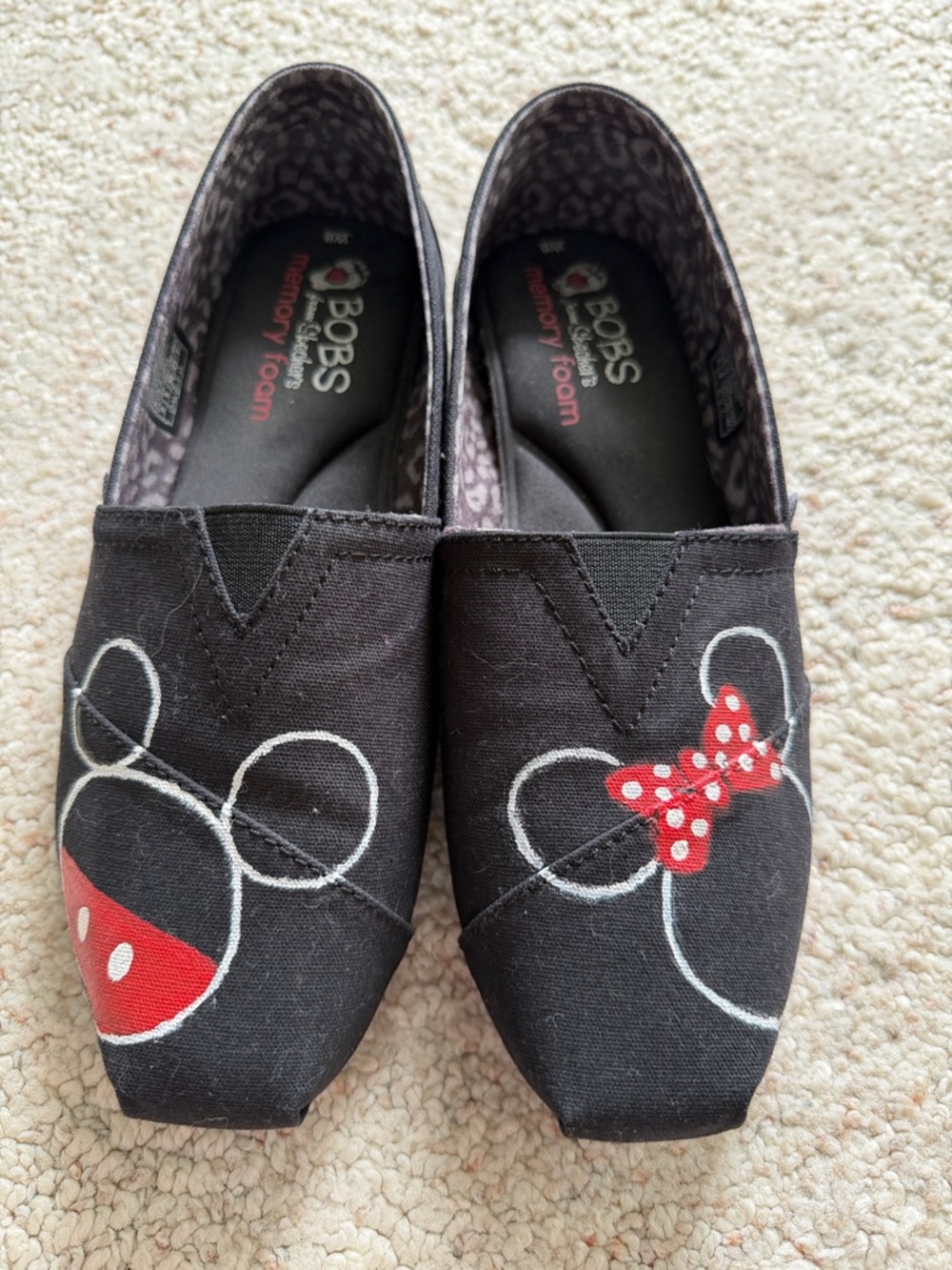 Hand painted Mickey & Minnie Mouse Bobs